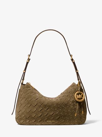 Michael Kors Nolita Medium Hand-Woven Suede Shoulder Bag