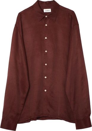 Soulland Overhemden, Dames, Rood, Xl/2Xl, Linnen, Carl Viscose Linnen Mix Shirt