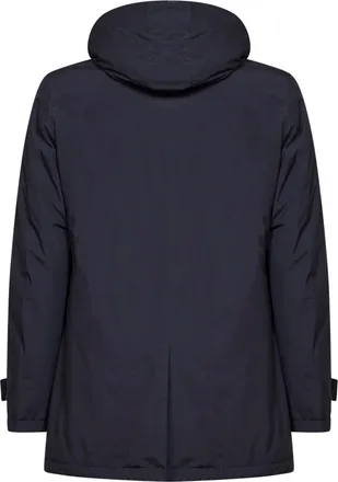 Herno Mens Hooded Windstopper Parka Blue Polyester Padded & Down Jackets