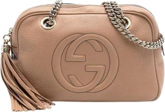 Gucci Pre-owned Cross Body Bags, female, Brown, Size: ONE SIZE Pre-owned Leather Cross Body Bag