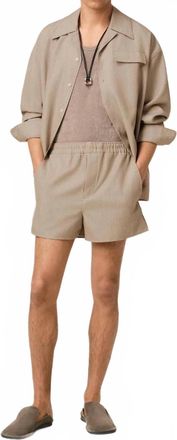 Ami Wool Elasticated Short In Ginger