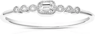 Vir Jewels 1/6 cttw Emerald Lab Grown Diamond Engagement Ring in Sterling Silver For Women
