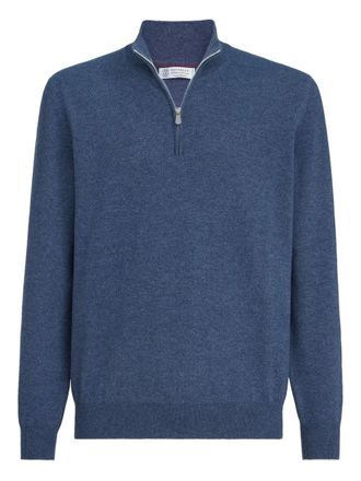 Brunello Cucinelli half-zip cashmere sweater - Blue