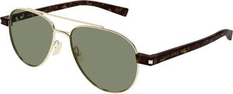 Saint Laurent SL 843 Zonnebril - Heren - Zonnebrillen - Geel - 54 MM - Nylon - Accessoires