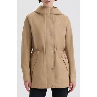 Hunter Adela Hooded Waterproof Jacket in British Tan at Nordstrom, Size X-Small