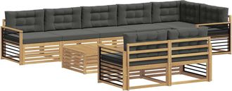 vidaXL Conjunto De Sof&aacute;s De Exterior 9 Uds. Blanco Y Antracita Vidaxl
