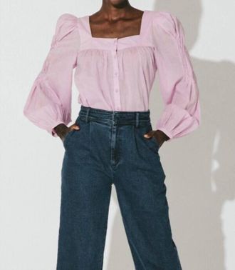 Cleobella Darla Puff Sleeve Blouse In Orchid