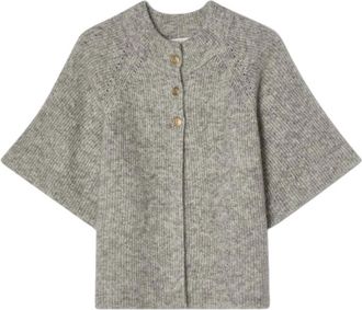 Busnel Vilanie Mohair Cardigan met Korte Mouwen - Dames - Vesten - Grijs - XL - Wol - Truien & Vesten
