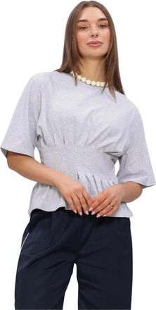 Gestuz Tops, Dames, Grijs, XL, Linnen, Gzinez Tee