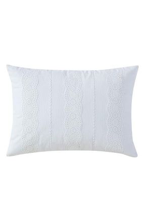 Peri Home Eyelet Trim Accent Pillow in White at Nordstrom