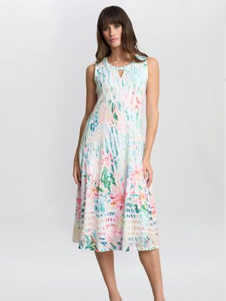 Gina Bacconi Womens Brooklyn Watercolour Floral Dress - Multicolour - Size Medium