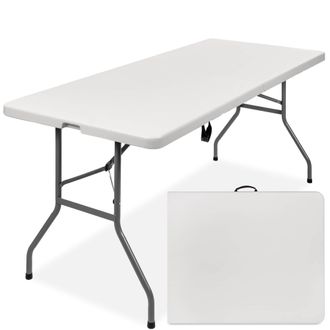 Best Choice Products 6ft Plastic Folding Table, Indoor Outdoor Heavy Duty Portable w/ Handle, Lock