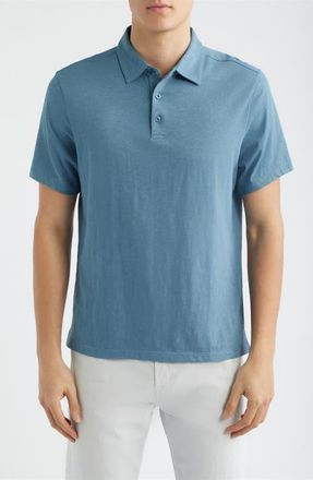 Robert Barakett Brightwood Slub Cotton Polo in Ocean View at Nordstrom, Size Xx-Large