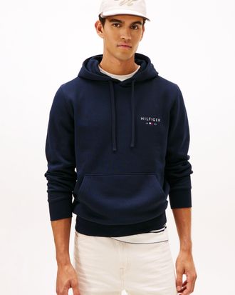 Tommy Hilfiger Mens Brand Love Small Hoodie in Dark Blue Cotton - Size X-Large