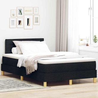 vidaXL Vidaxl - Cama Tipo Box Spring Con Colch&oacute;n Negro 120 X 200 Cm Tela