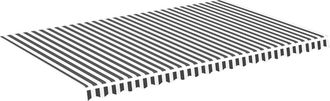 vidaXL Tela De Repuesto Para Toldo Gris Antracita Y Blanco 500x300 Cm Poli&eacute;ster Vidaxl