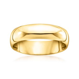Ross-Simons Mens 6mm 14kt Yellow Gold Wedding Ring