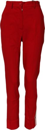Dolce & Gabbana Red Wool Mid Waisted Tapered Womens Pants (Pre-Owned)