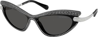 Swarovski Stijlvolle zonnebril Sk 6038 in zwart - Dames - Zonnebrillen - Zwart - 56 MM - Accessoires