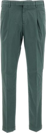 PT01 Slim-Fit Green Trousers in Lightweight Stretch Cotton Gabardine