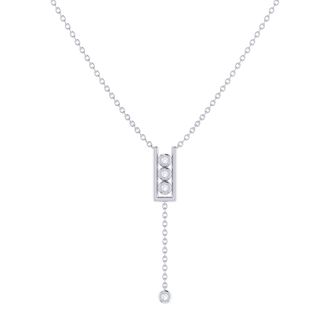 LuvMyJewelry Traffic Light Silver Diamond Lariat Necklace
