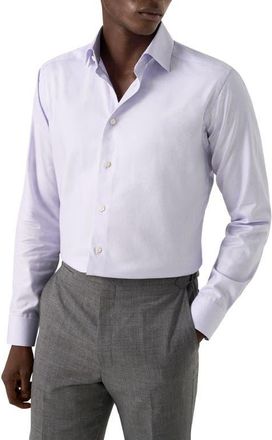 Eton Slim Fit Twill Dress Shirt in Light Purple at Nordstrom, Size 14.5