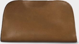 The Row Peggy Clutch Shoulder Bag in Saddle Leather