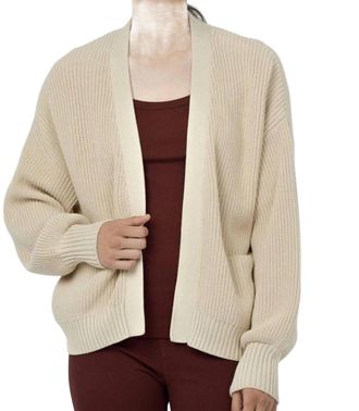 Paper Label Mali Open Cardigan In Vintage Oat