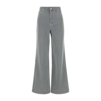 Calvin Klein Super High Rise Wide Leg Jeans - Dames - Loose Fit Jeans - Grijs - W24 - Katoen - Jeans