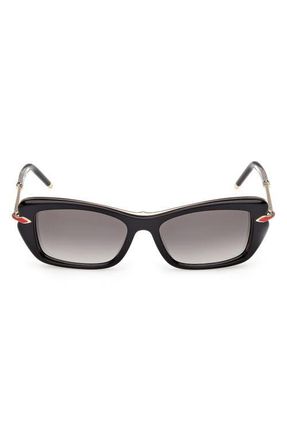 Christian Louboutin 53mm Butterfly Sunglasses in Black /Gold /Crystal Black at Nordstrom