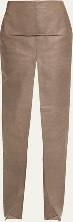 DRKSHDW RICK OWENS Leather Split Maxi Skirt