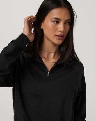 Vuori Clothing Halo Half Zip Jacket | Oasis Blue Heather | XS, Size Extra Small