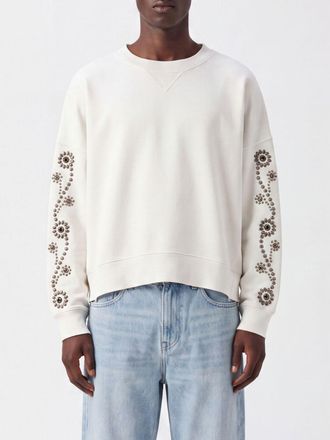 HTC Relaxed Fit Studded and Embroidered Cotton Sweatshirt