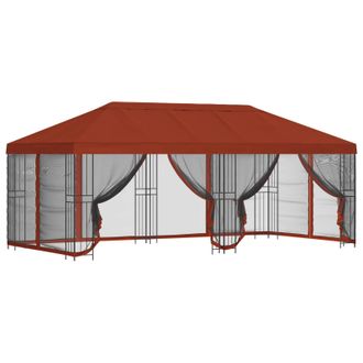 vidaXL Gazebo Con Paredes Laterales 6 X 3 M Terracota Vidaxl