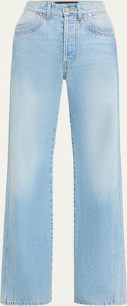 Veronica Beard Taylor Cropped Wide-Leg Jeans