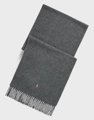 Ralph Lauren Mens Polo Ralph Lauren Virgin Wool Scarf Grey