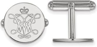 Diamond2Deal Sterling Silver Rhodium-plated College of William and Mary Cuff Links