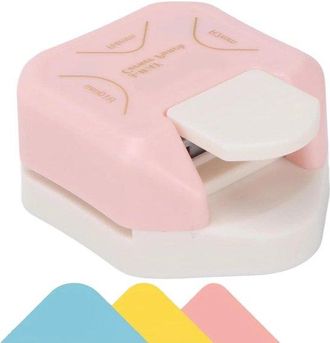 No Brand Perforadora De Esquinas Redondeadas - Cortador De Papel - Creaci&oacute;n De Tarjetas - Tres Tama&ntilde;os - 7,3 X 5,8 X 3,3 Cm - Rosa