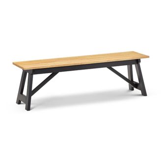 Julian Bowen Hockley Dining Bench 1.4m - Black/Oak - Julian Bowen | TJ Hughes Oak