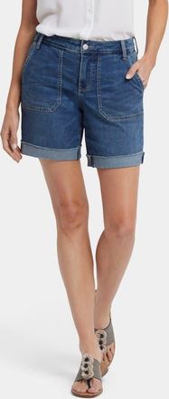 NYDJ Diana Relaxed Fit Cuffed Shorts in Valencia Surf at Nordstrom, Size 14