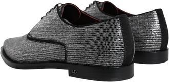 Dolce & Gabbana Mens Silver Polyurethane Derby Formal Dress Shoes Black |
