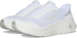 Skechers Womens Max Cushioning Hyper Craze 2.0 Hands Free Slip-ins Trainers, white / silver, 5.5 UK