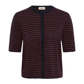 Soaked In Luxury SLSpina Gestreept Losvallend Vest - Dames - Truien - Blauw - Maat: S Zijde