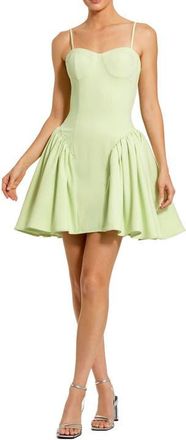 Mac Duggal Sweetheart Neck Spaghetti Strap Corset Fit & Flare Mini Dress in Fennel at Nordstrom, Size 10