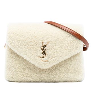 Saint Laurent Cream Toy Shearling Loulou Crossbody