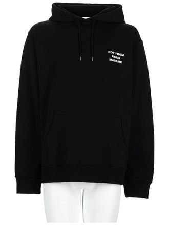 Dr&ocirc;le de Monsieur Relaxed Fit Graphic Text Cotton Hoodie