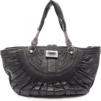 Dior Black Leather Handbag Tote Bag (Pre-Owned)