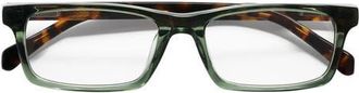Eyebobs Number Cruncher 53mm Rectangular Reading Glasses in Green Tortoise/Clear at Nordstrom, Size +1.00