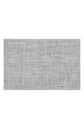 Dainty Home Set of 6 Vinyl Placemats in Linen Design Black at Nordstrom Rack, Size 12X18