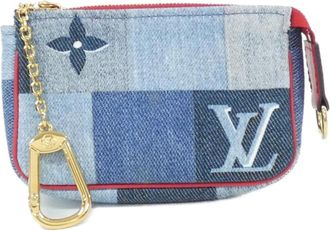 Louis Vuitton Blue Denim Coin Purse/Coin Case (Pre-Owned)